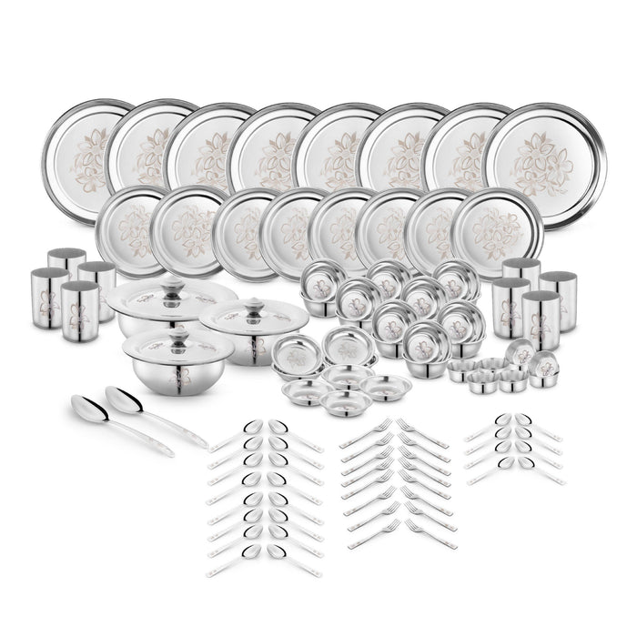 Stainless Steel Dinner Set of 101 Piece, Silver