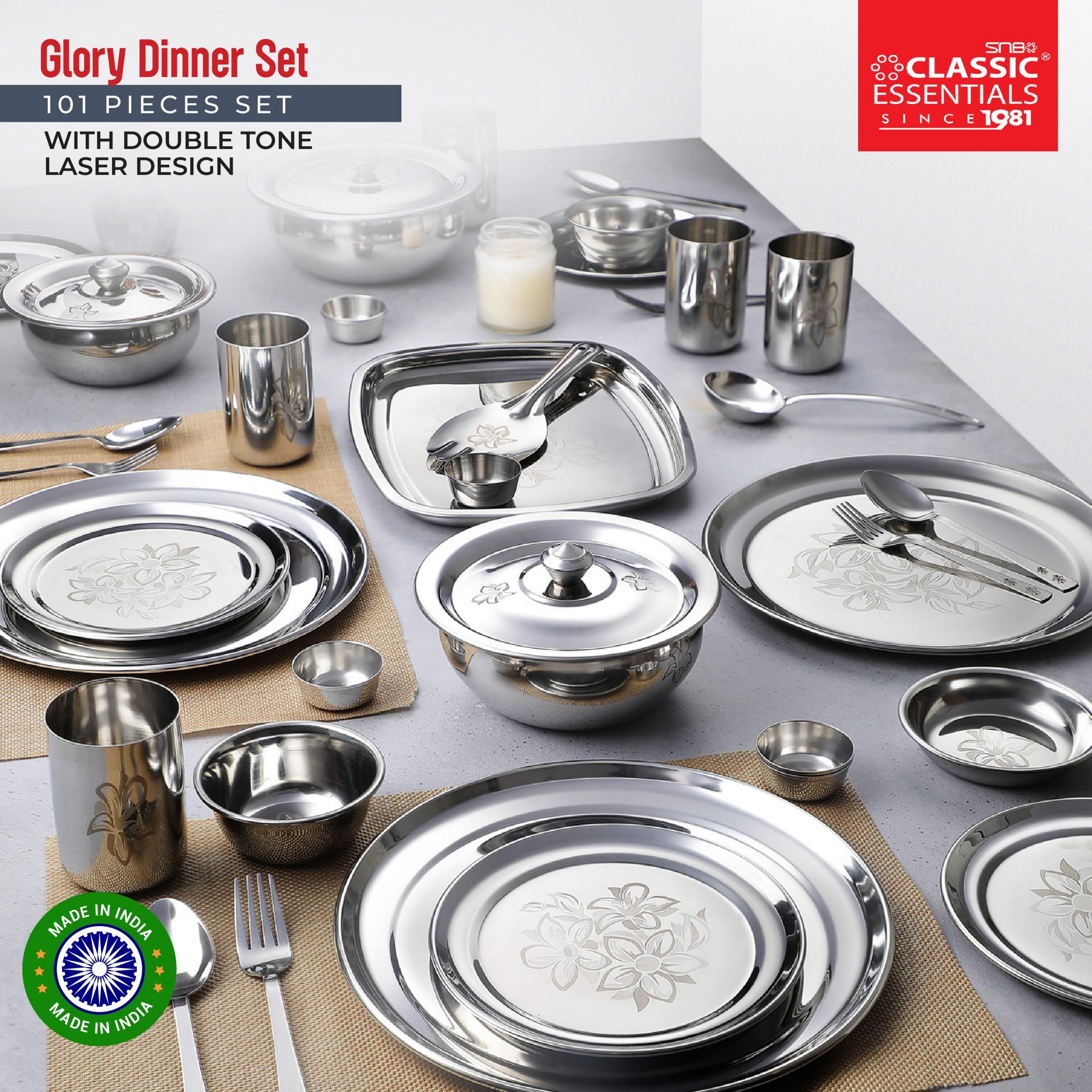 Naaptol 101 Pcs Stainless Steel Dinner Set 101 Pcs Stainless Steel