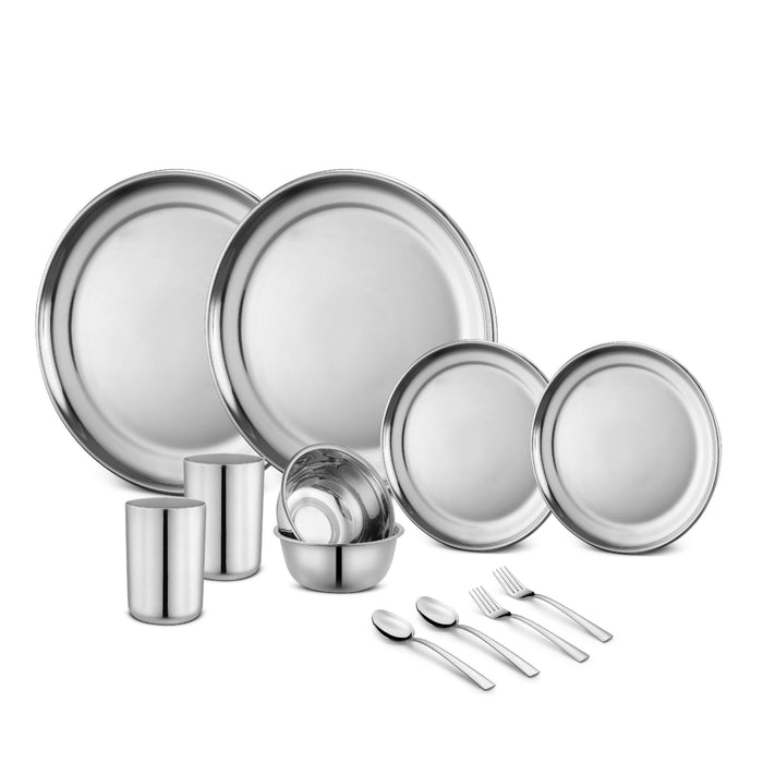 Stainless Steel 12 Piece Plain Dinner Set