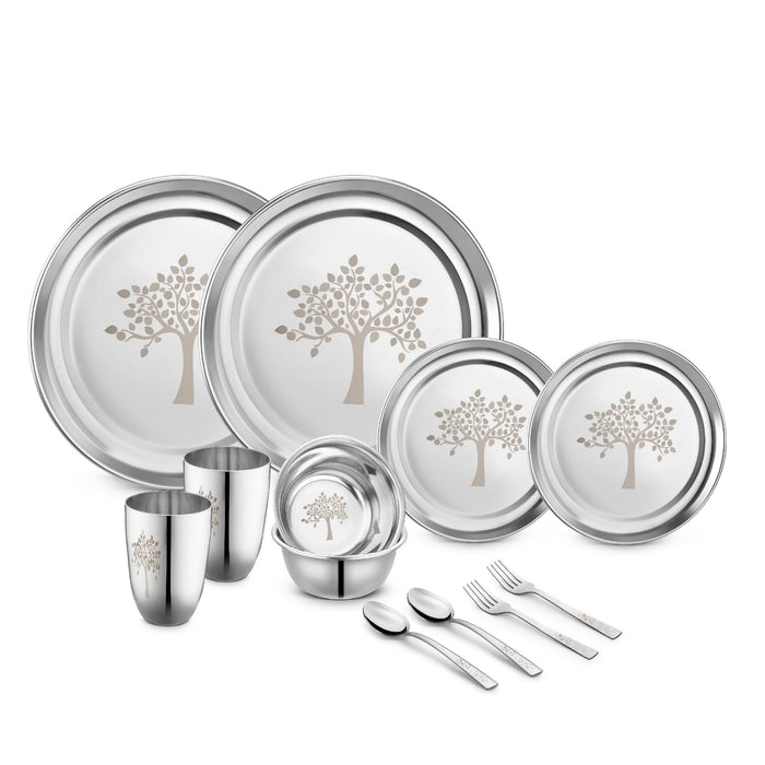 Stainless Steel 12 Piece Vriksha Dinner Set