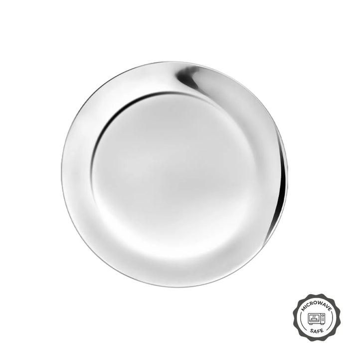 12 Inch Microwave Safe Stainless Steel Plate | Sanjeev Kapoor Series - Classic Essentials