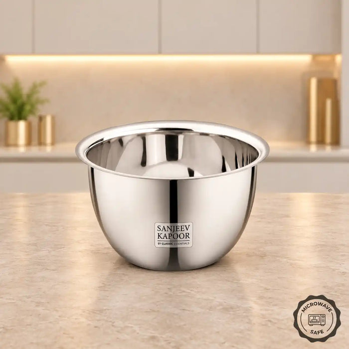 1500 ml Microwave Safe Stainless Steel Portion Bowl | Sanjeev Kapoor Series - Classic Essentials