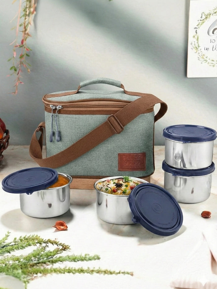 Sanjeev Kapoor by Classic Essentials Microwave Safe Stainless Steel Office & School Lunch Box with Insulated Bag