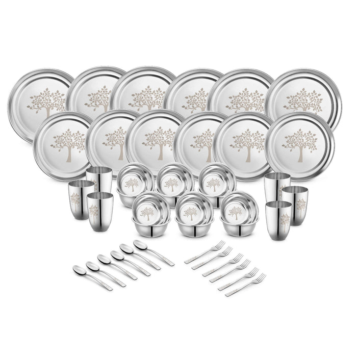 Stainless Steel Dinner Set of 42 Pieces, Silver