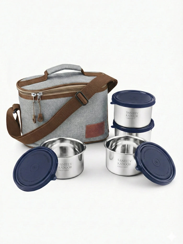 Sanjeev Kapoor by Classic Essentials Microwave Safe Stainless Steel Office & School Lunch Box with Insulated Bag