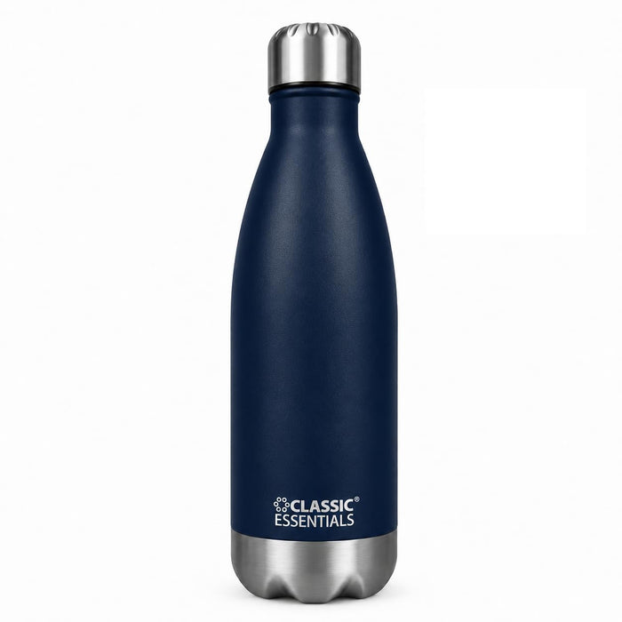 Classic Essentials Insulated Double Wall Stainless Steel Water Bottle 750 ML | 12 Hours Hot & 24 Hours Cold | Vacuum Insulated, Leakproof Bottle for Home, Office, Gym & Travel (Navy Blue)