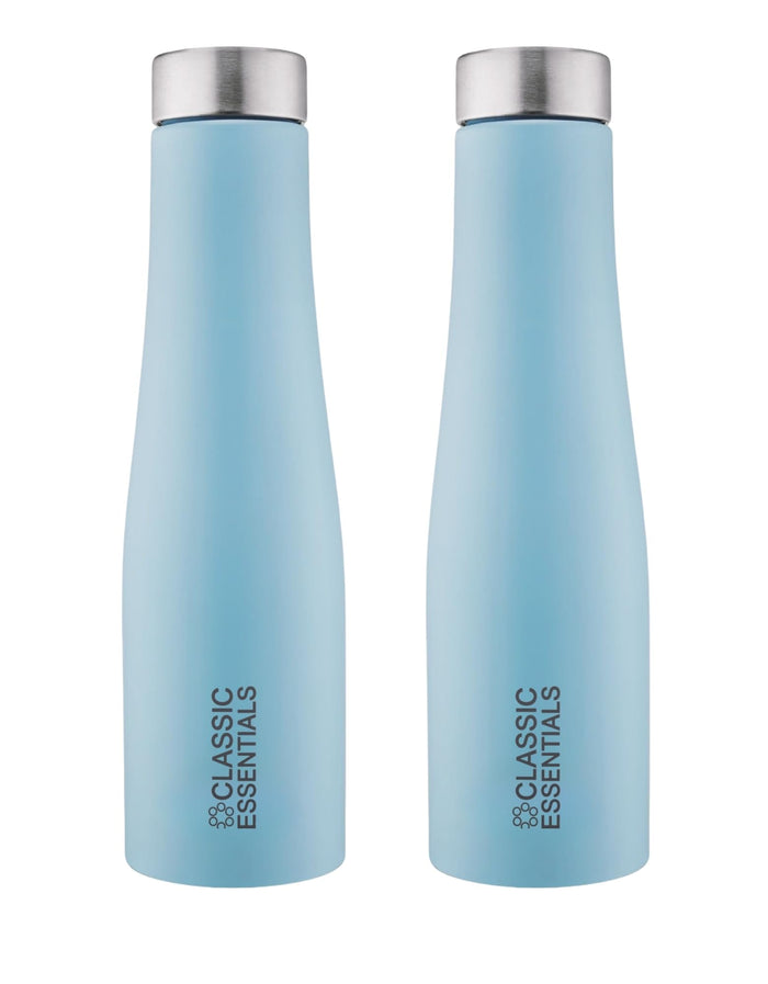 CLASSIC ESSENTIALS Stainless Steel PURO Water Bottle 100% Leak Proof | Office Bottle | Gym Bottle | Hiking & Treking Bottle | Steel Water Bottle 1000 ml Bottle, Blue - (Set of 2)
