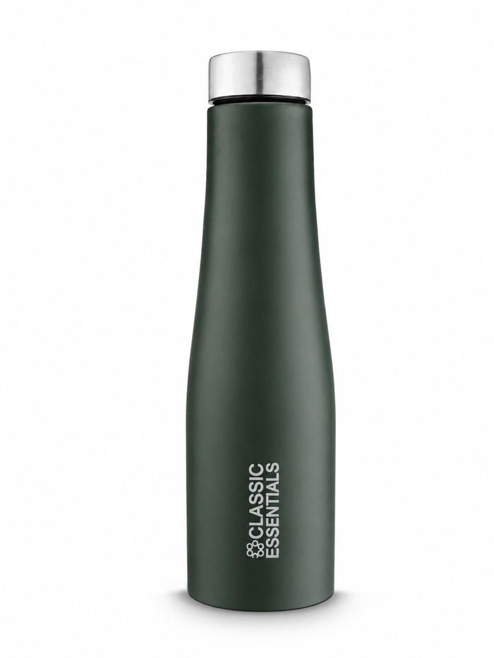 CLASSIC ESSENTIALS Puro Stainless Steel Water Bottle (1000 ml) | Suitable for Fridge Office, Bottle, Hiking, Treking | Eco Friendly, Leakproof, BPA Free Non-Toxic Bottle (Set of 1) (Dark Green)