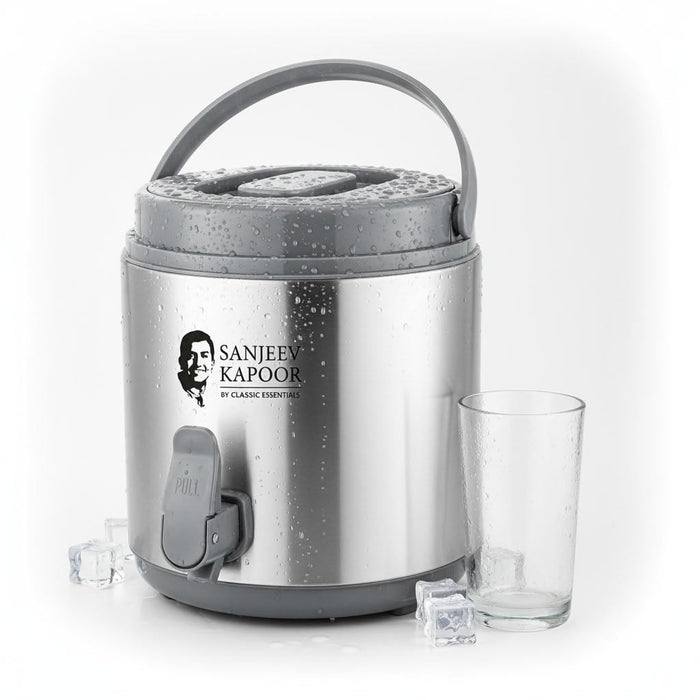 Sanjeev Kapoor by Classic Essentials 3.5L Stainless Steel Vacuum Insulated Thermo Jug – Double Wall Water Dispenser for Hot & Cold Beverages, Silver (3500ml)