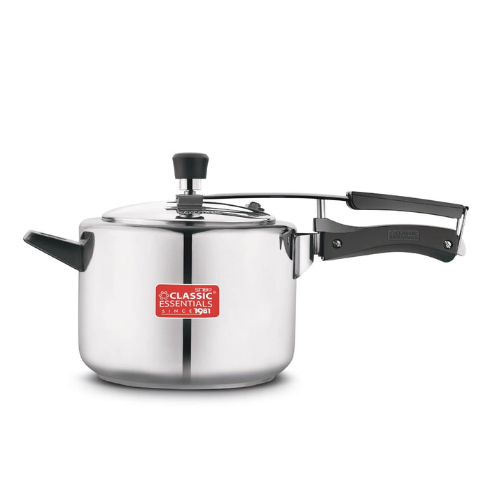 Classic Essentials Prochef Stainless Steel Cooker | ISI Certified Inner Lid Pressure Cooker | Non Reactive, Non Toxic & Non Staining Food Grade Surface | Long Lasting Sealing Gasket (5 litre))