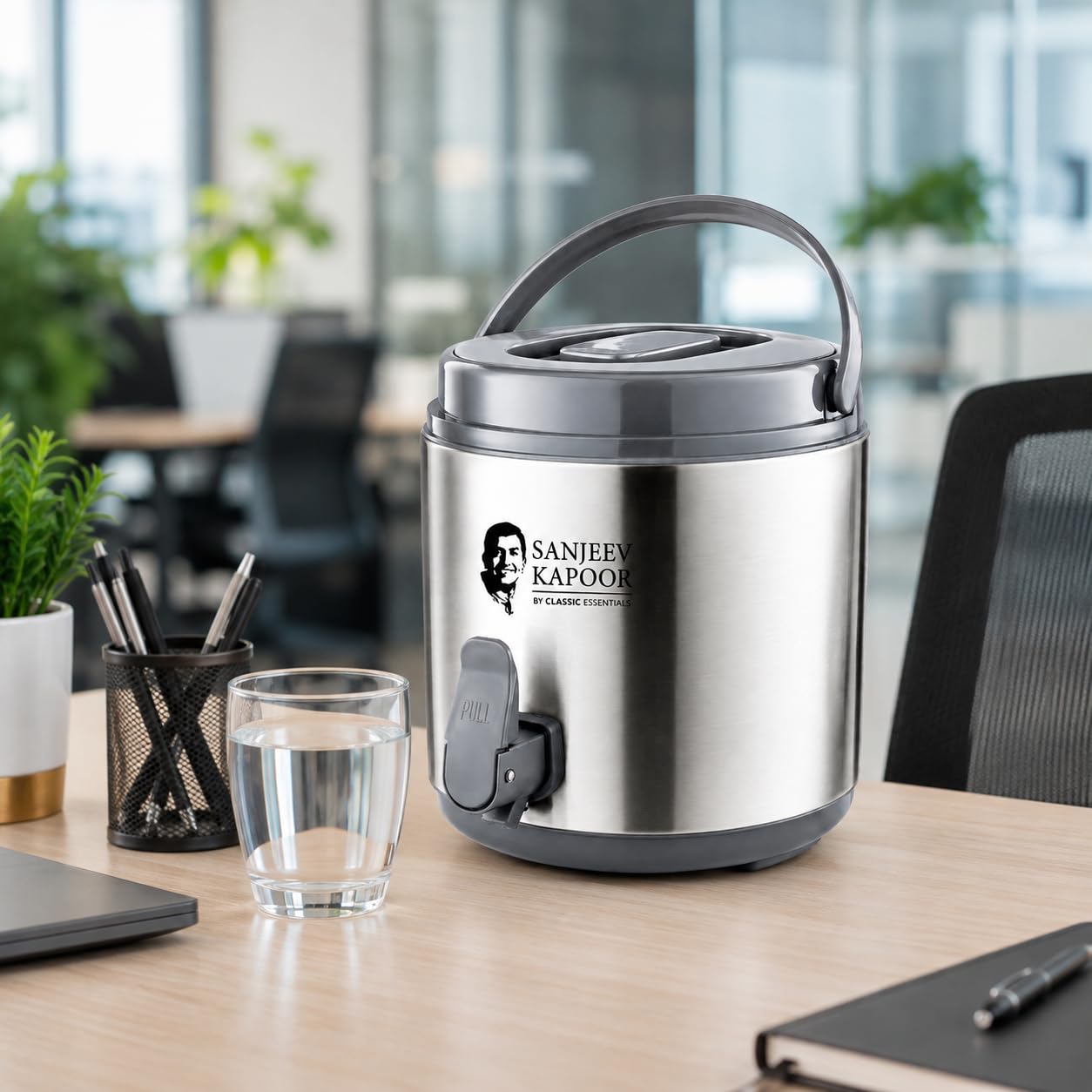 Sanjeev Kapoor by Classic Essentials Stainless Steel Insulated Combo Set | 4.5 Liter Thar Pot, 2000ml Casserole & 1000ml Tea Kettle | Thermoware Water Jug | Hot & Cold Beverage and Meal Serving Set