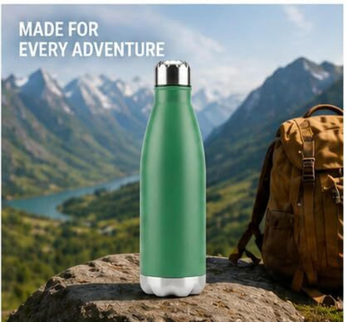 Classic Essentials Insulated Double Wall Stainless Steel Water Bottle 500 ML | 12 Hours Hot & 24 Hours Cold | Vacuum Insulated, Leakproof Bottle for Home, Office, Gym & Travel (Light Green)