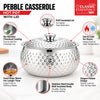 CLASSIC ESSENTIALS Tripot Double Wall Insulated Stainless Steel Pebble Casserole 2100 ml | Hot Pot Food Storage & Serving Container | Thermal Belly Casserole for Roti, Rice, Dal, Curry & Meals