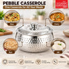 CLASSIC ESSENTIALS Tripot Double Wall Insulated Stainless Steel Pebble Casserole 2100 ml | Hot Pot Food Storage & Serving Container | Thermal Belly Casserole for Roti, Rice, Dal, Curry & Meals