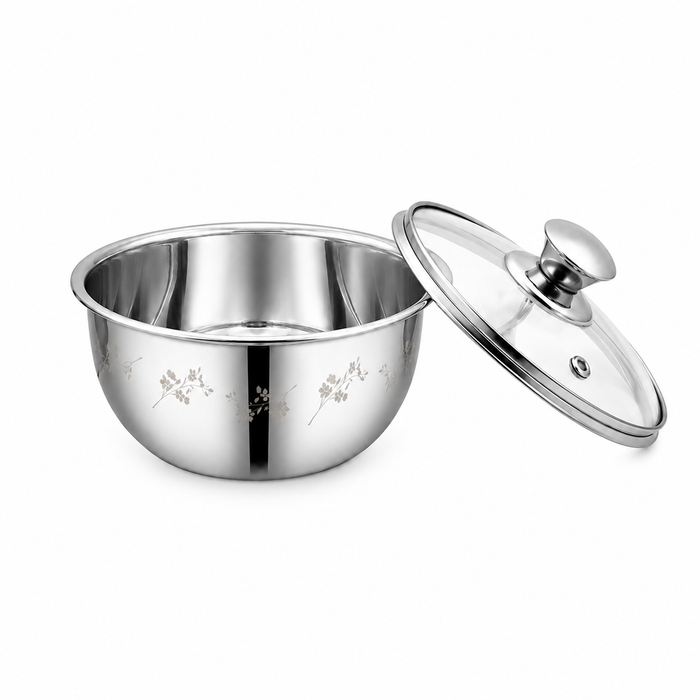 Sanjeev Kapoor Classic Essentials Stainless Steel Mixing & Serving Bowl (750ml) –Daisy  Laser Design, Mirror Finish, Microwave-Safe