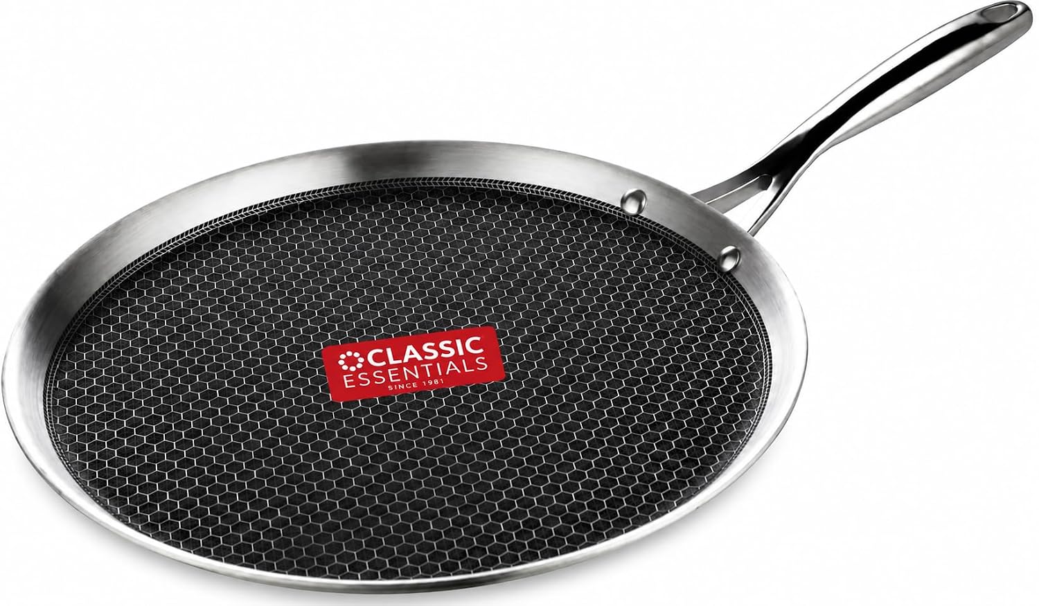 Artisan Hybrid Triply Stainless Steel 30 cm Dosa Tawa 4mm Thick | Honeycomb Structured Cooking Surface Non Stick | Scratch-Resistant | Induction & Gas Compatible | Ideal for Dosa, Uttapam, & Chapati