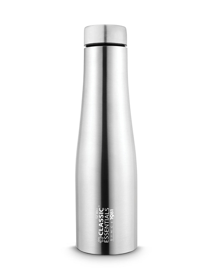 Stainless Steel Inox Carbo | Bolt Matt Finish Water Bottle For Fridge, School, Home, Office, Travel, Gym, Capacity -1000ml, Color: Silver