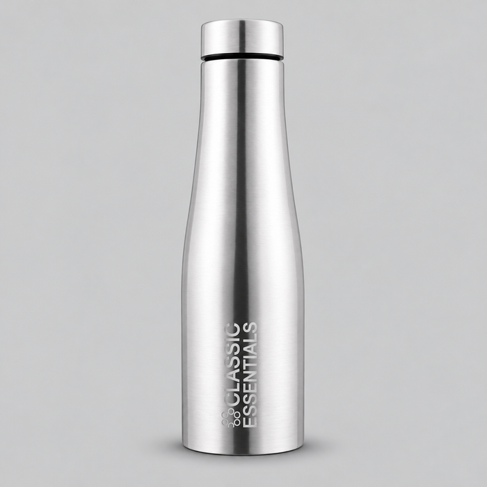 CLASSIC ESSENTIALS Single Walled Stainless Steel Bottle 1000ml | 100% Leak Proof | Office Bottle | Gym Bottle | Home | Kitchen | Hiking | Treking Bottle | Travel Bottle, BPA Free Eco Friendly