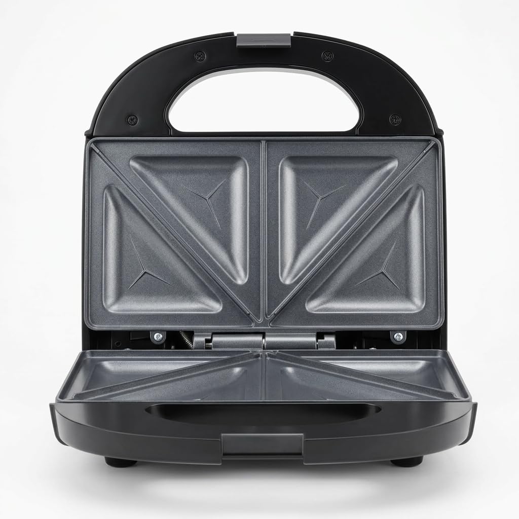 Classic Essentials 750W 4-Slice Sandwich Maker Non-Stick Dual Grill Plates | Quick & Even Heating | Grill & Toast Sandwich Maker | Cool Touch Handle with Press Lock | Smart Power Indicator | Black