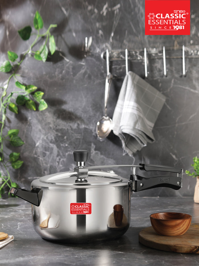 Stella Triply Stainless Steel Inner Lid Induction Bottom Pressure Cooker 5Ltr
