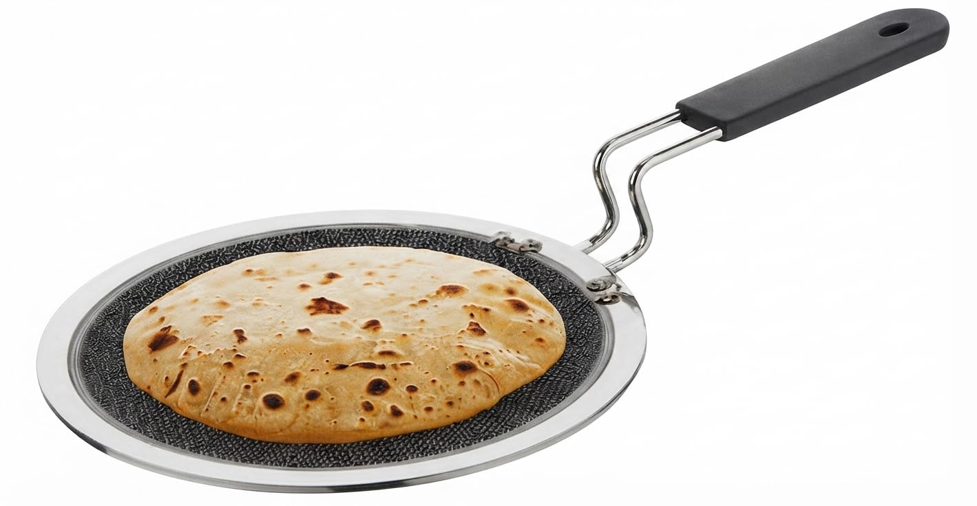 CLASSIC ESSENTIALS Triply Stainless Steel 30 cm Artisan Hybrid Roti Tawa 4 mm Thick | Honeycomb Structured Cooking Surface | Scratch Resistant | Fast & Even Heating | Gas Stove & Induction Compatible