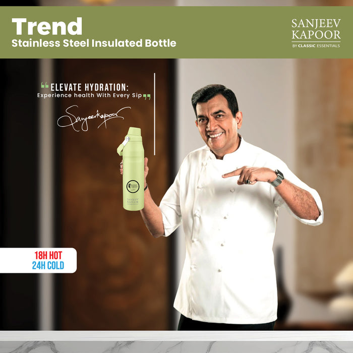 Sanjeev Kapoor By Classic Essentials TREND Insulated Water Bottle (750 ml, Green)