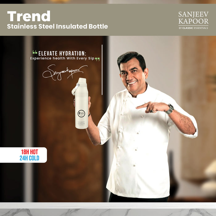 Sanjeev Kapoor By Classic Essentials TREND Insulated Water Bottle (750 ml, Ivory)