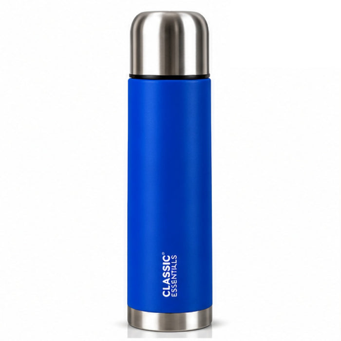 Classic Essentials Insulated Double Wall Vacuum Stainless Steel Water Bottle with Leakproof Lid 750 ml Steel Flask Blue