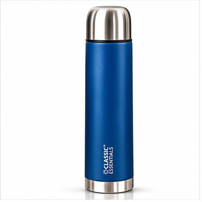 Classic Essentials Insulated Double Wall Vacuum Stainless Steel Water Bottle with Leakproof Lid 750 ml Steel Flask Navy Blue