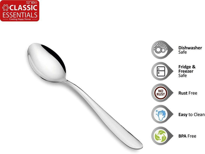 Key Highlights Key Highlights Key Highlights Classic Essentials Sigma 6 Piece Table Spoon Set, Silver Stainless Steel Cutlery Set (Pack of 6)