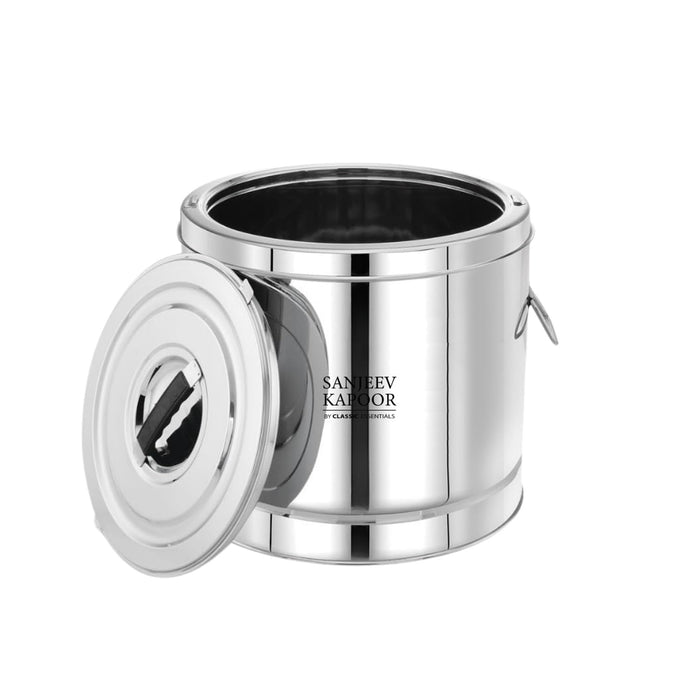 Classic Essentials Pot Stainless Steel |Pot with Lid | Canteen & Hotel Container | Biryani Pot Puff Insulated Hot & Cold