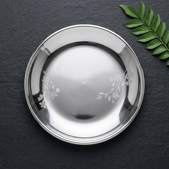 Sanjeev Kapoor by Classic Essentials 12-Inch Microwave Safe Plate (Set of 1) – Daisy Laser Print  Durable, Heat-Resistant & Everyday Dining Plate