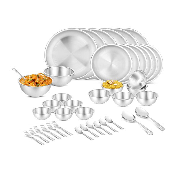 stainless steel dinner set of 40 pcs | steel sets
